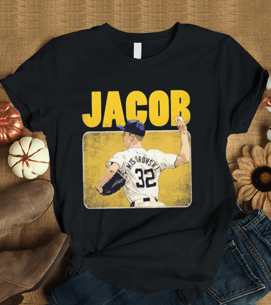 Jacob Misiorowski 32 Milwaukee Brewers Baseball Player Highlight T-Shirt