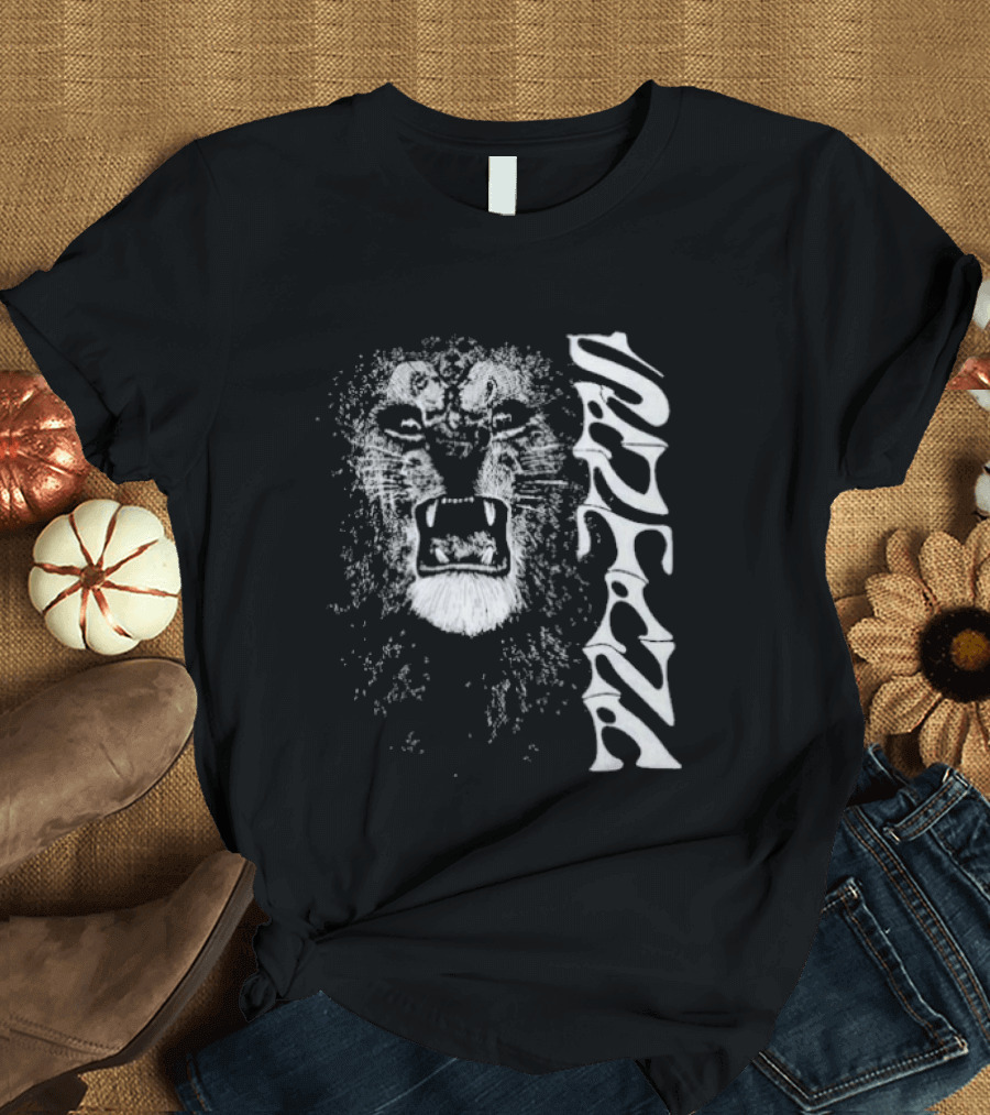 Santana Metallic Lion Roaring Face Psychedelic T-Shirt
