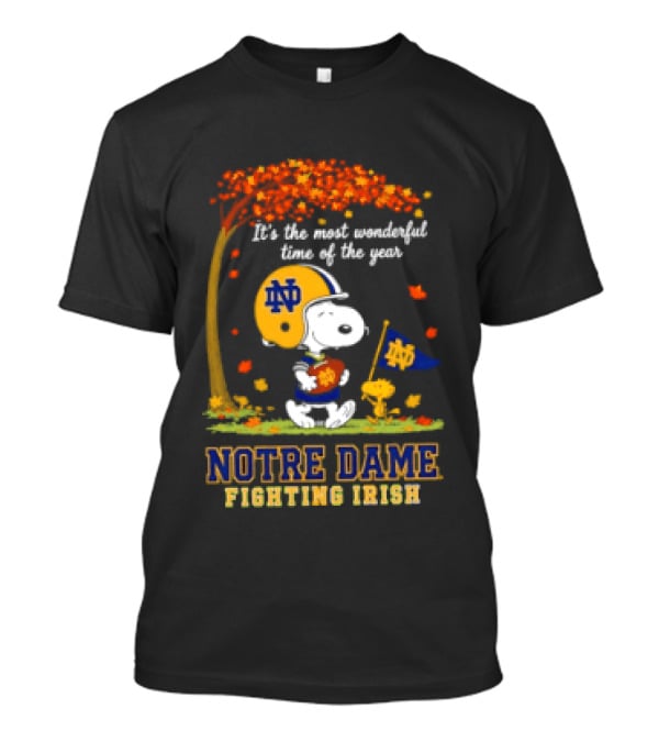 It's The Most Wonderful Time Snoopy Woodstock Notre Dame Fighting Irish T-Shirt