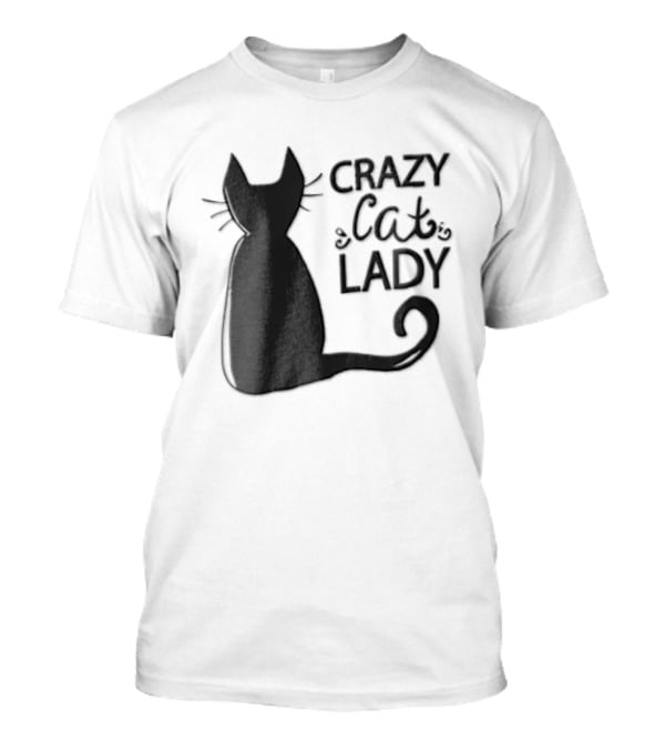 Crazy Cat Lady Black Cat Silhouette Sitting Tail T-Shirt
