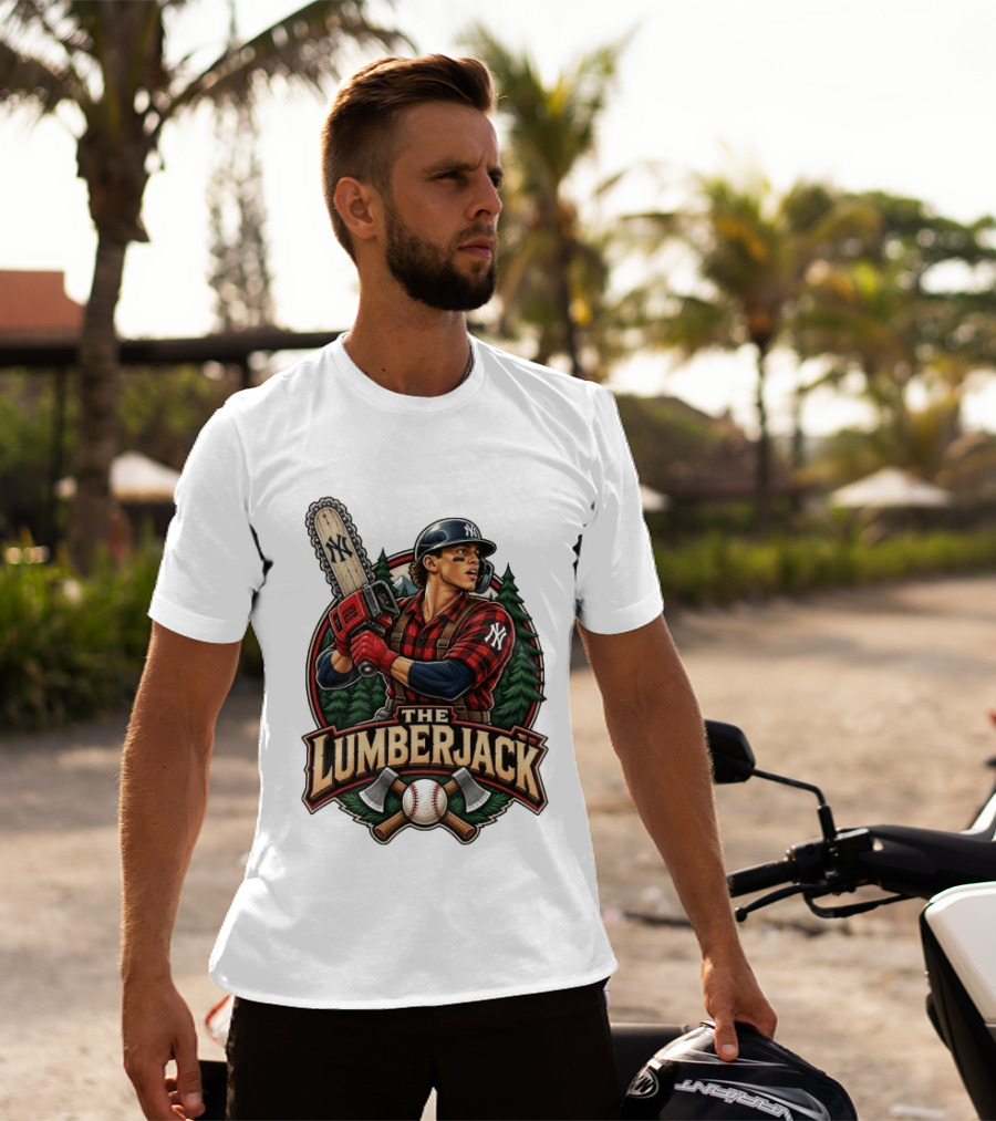 Giancarlo Stanton New York Yankees The Lumberjack Chainsaw Baseball Player T-Shirt