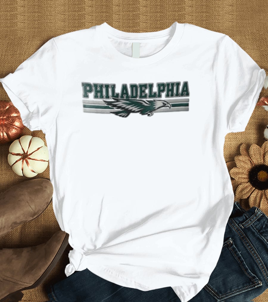 Philadelphia Eagles Flying Eagle Horizontal Stripes T-Shirt