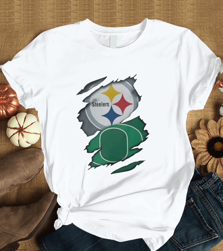 Steelers Oregon Ducks Ripped Skin Effect T-Shirt