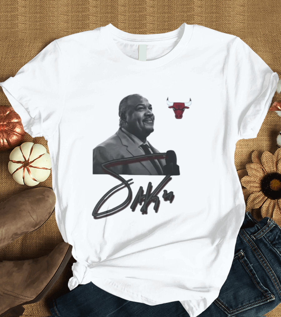 Stacey King Chicago Bulls Autograph T-Shirt