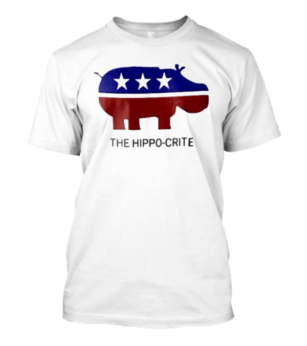 The Hippo Crite Hippo Red White Blue Stars T-Shirt