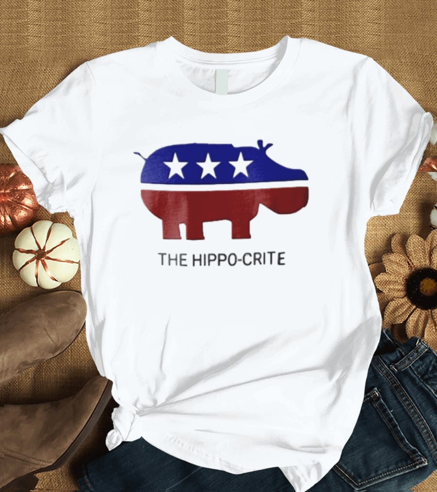 The Hippo Crite Hippo Red White Blue Stars T-Shirt