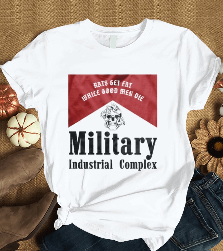 White Good Men Die Military Industrial Complex Rats T-Shirt