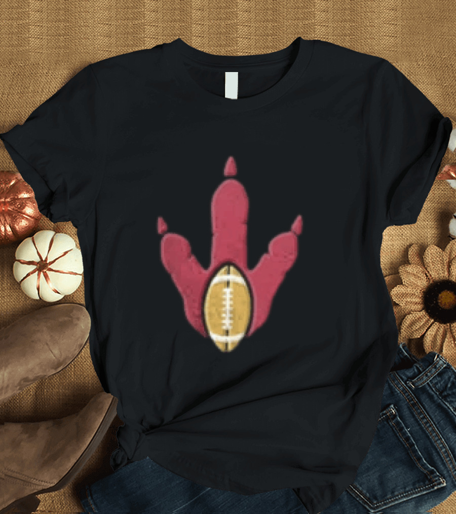 Arizona Cardinals Tyrannosaurus Rex Football Paw Print T-Shirt