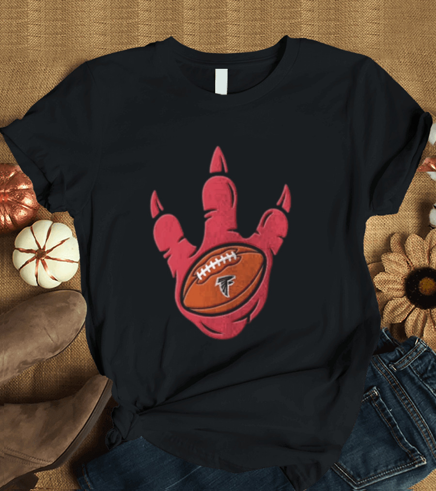 Atlanta Falcons Dinosaur Football Claw Mark With Logo Football T-Shirt