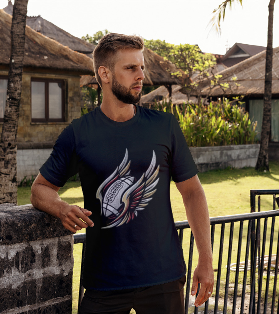 Atlanta Falcons Winged Football Eagle Stadium Lightning T-Shirt