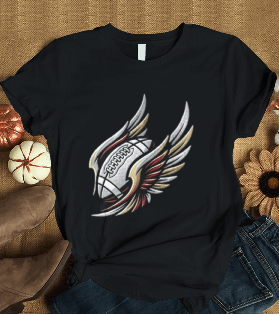 Atlanta Falcons Winged Football Eagle Stadium Lightning T-Shirt