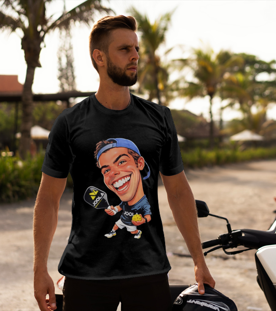 Ben Johns Pickleball Caricature Joola Paddle Cap T-Shirt