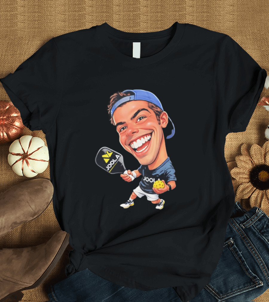 Ben Johns Pickleball Caricature Joola Paddle Cap T-Shirt