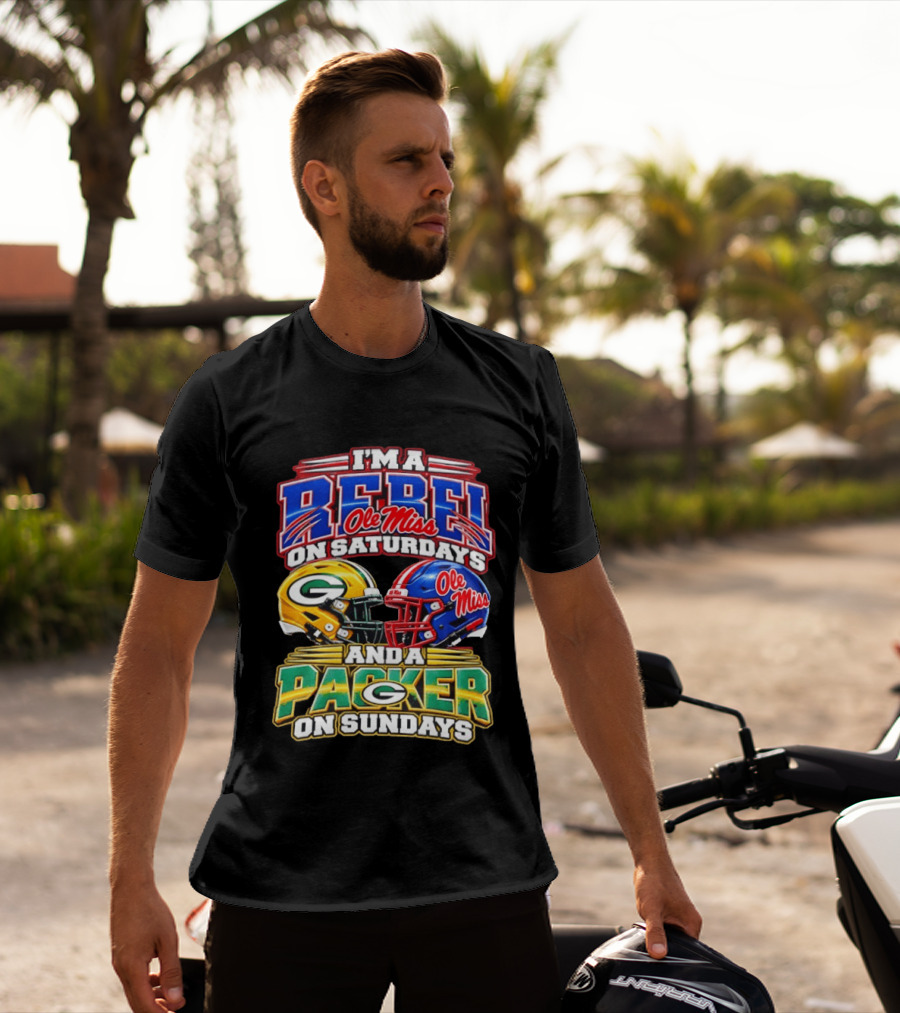 I'm A Rebel Ole Miss On Saturdays And A Packer On Sundays T-Shirt
