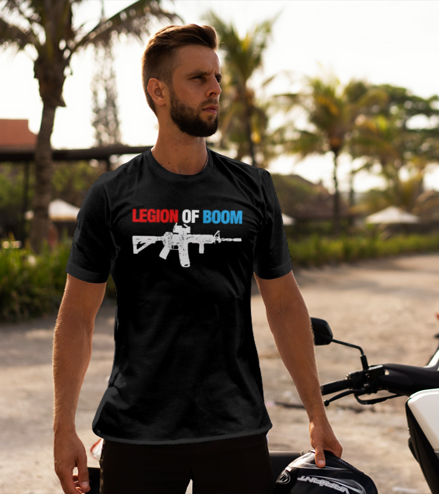 Legion Of Boom Rifle Graphic Red White Blue T-Shirt