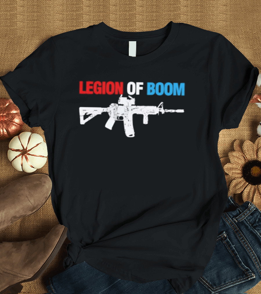 Legion Of Boom Rifle Graphic Red White Blue T-Shirt