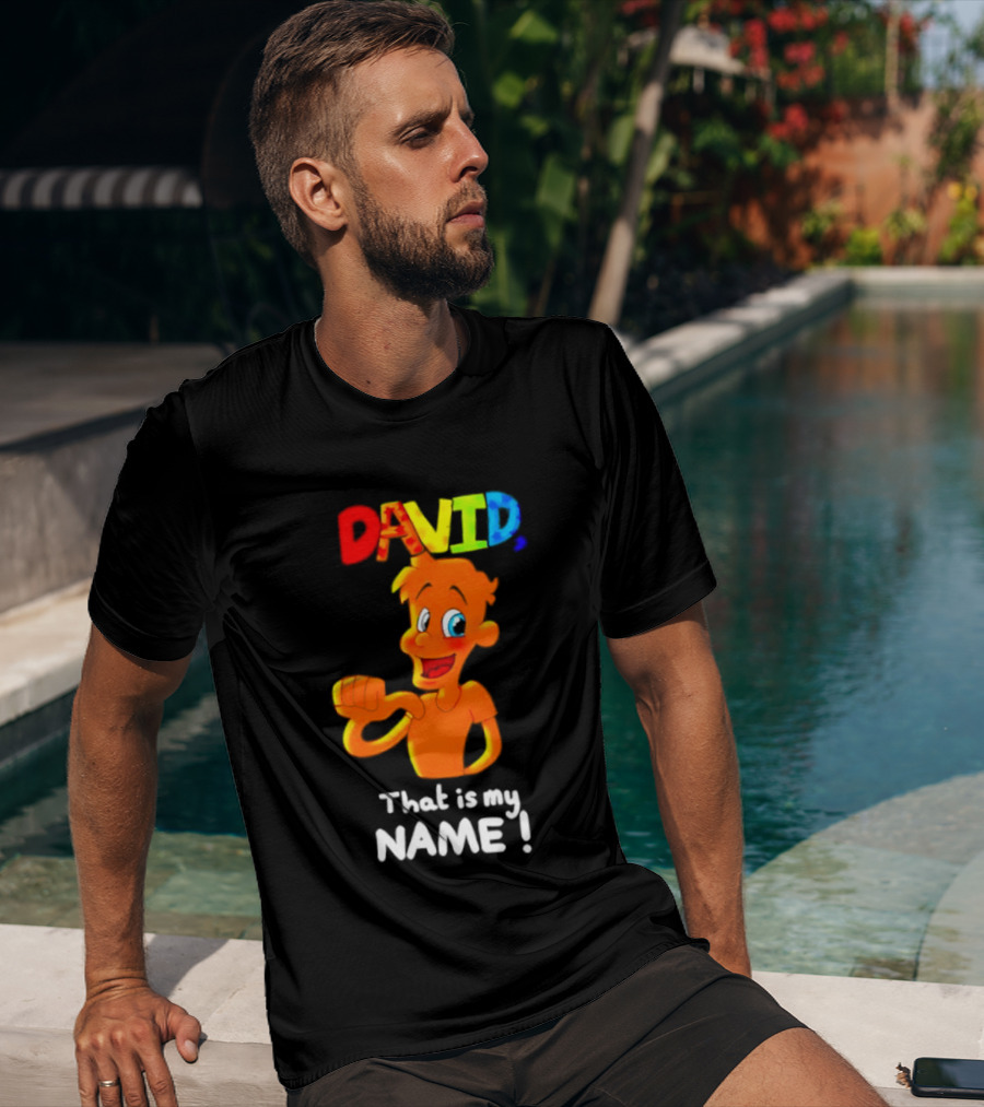 DAVID That Is My Name Bright Cartoon T-Shirt