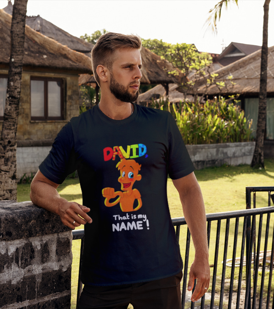 DAVID That Is My Name Bright Cartoon T-Shirt