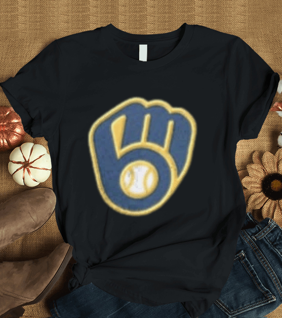 Men's Black Milwaukee Brewers Retro Mitt Symbol In Good Graces T-Shirt