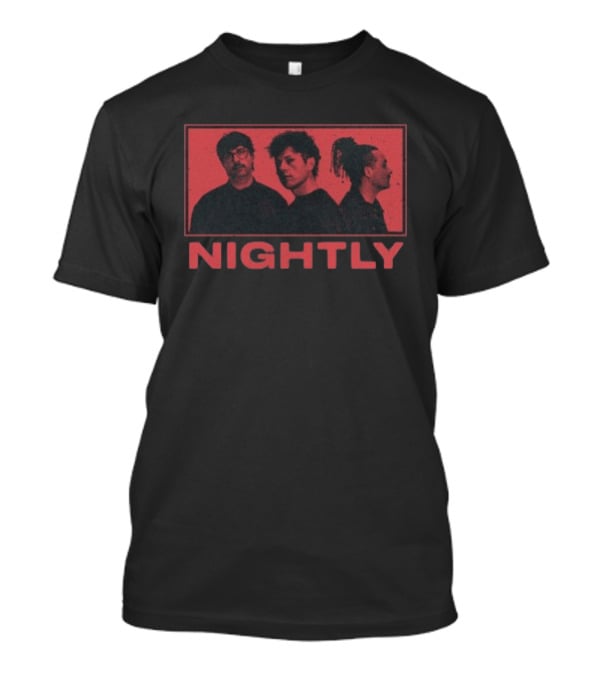Nightly Band Three Members Photo Red Aesthetic T-Shirt