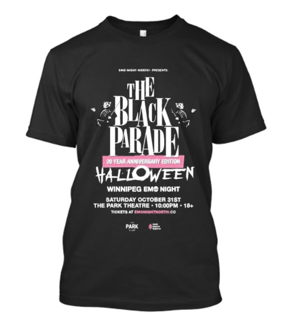 The Black Parade 20 Year Anniversary Edition Halloween The Park Theatre Oct 31st 2026 Vancouver EMO Night T-Shirt