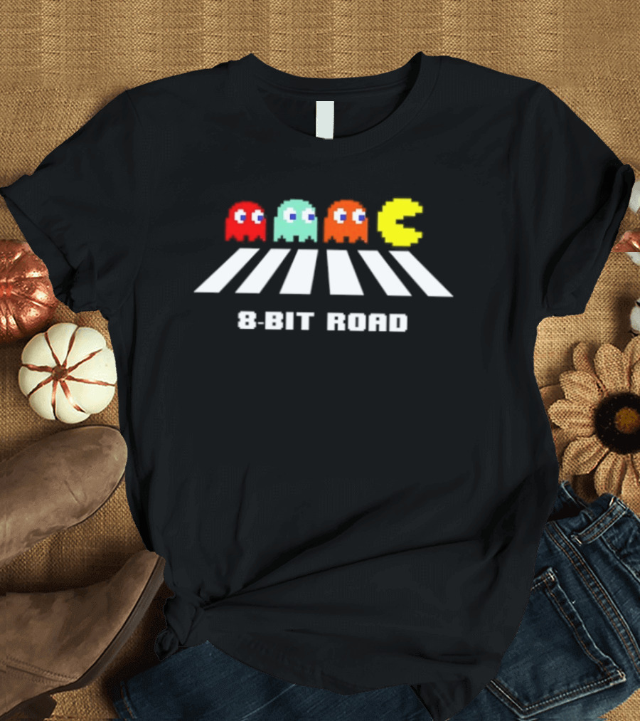 Pac Man Ghosts Abbey Road 8 Bit Retro Game T-Shirt