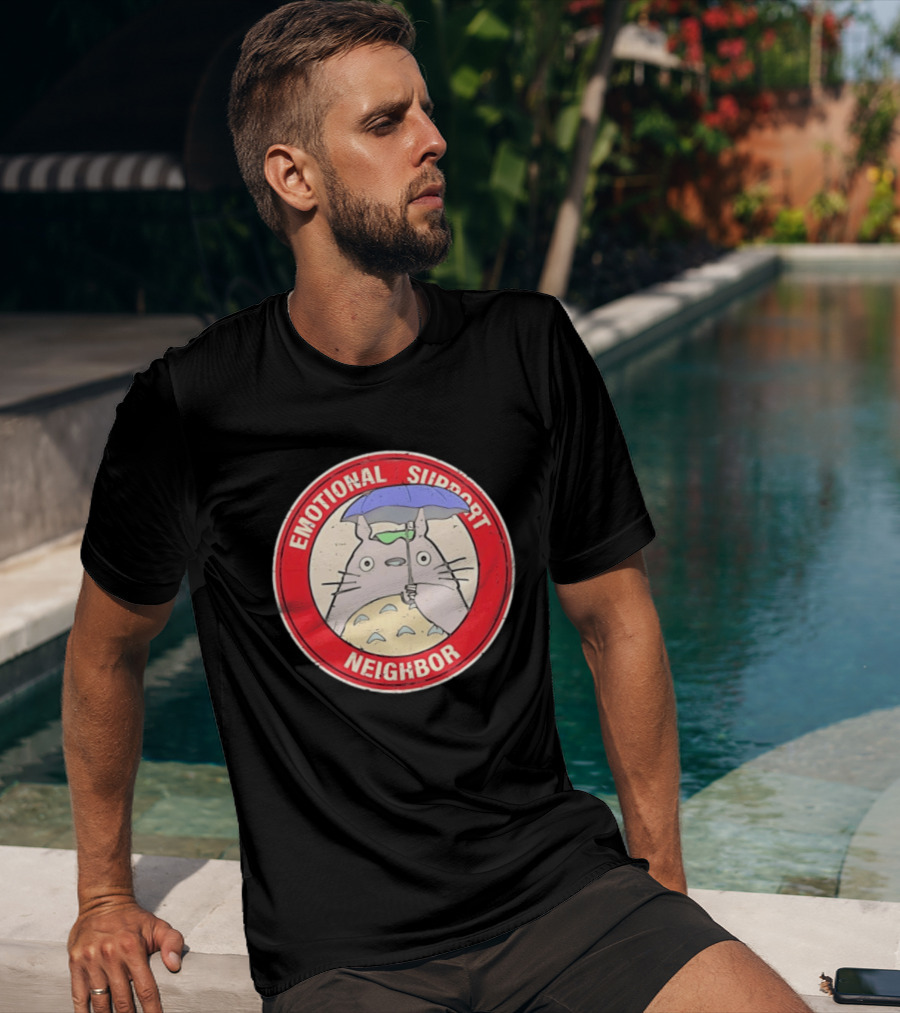 Emotional Support Neighbor Totoro Umbrella Circle T-Shirt