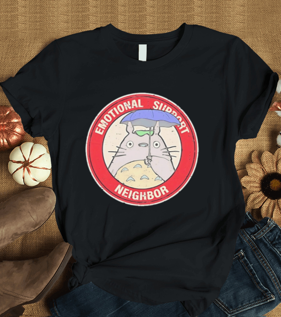 Emotional Support Neighbor Totoro Umbrella Circle T-Shirt