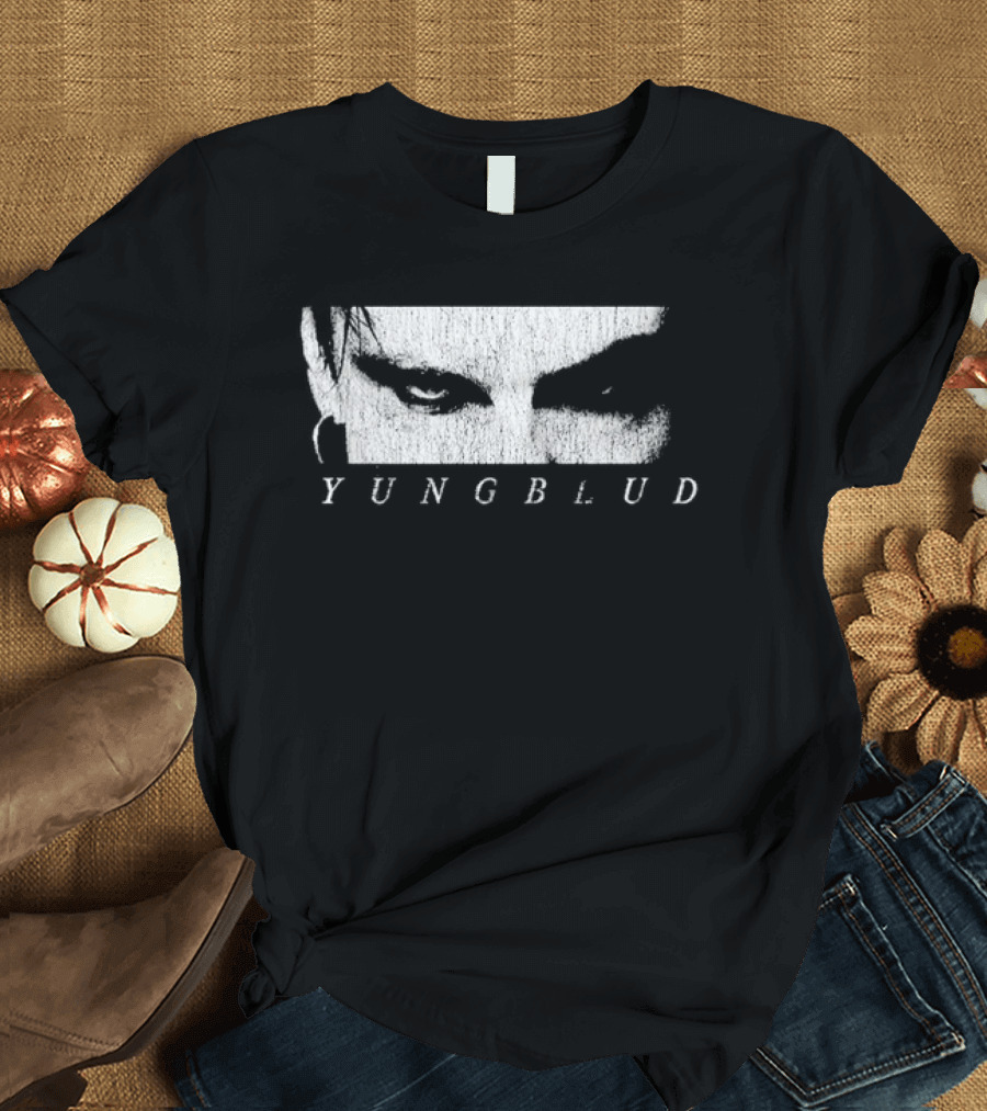 Yungblud Letterbox Eyes White Text On Black T-Shirt