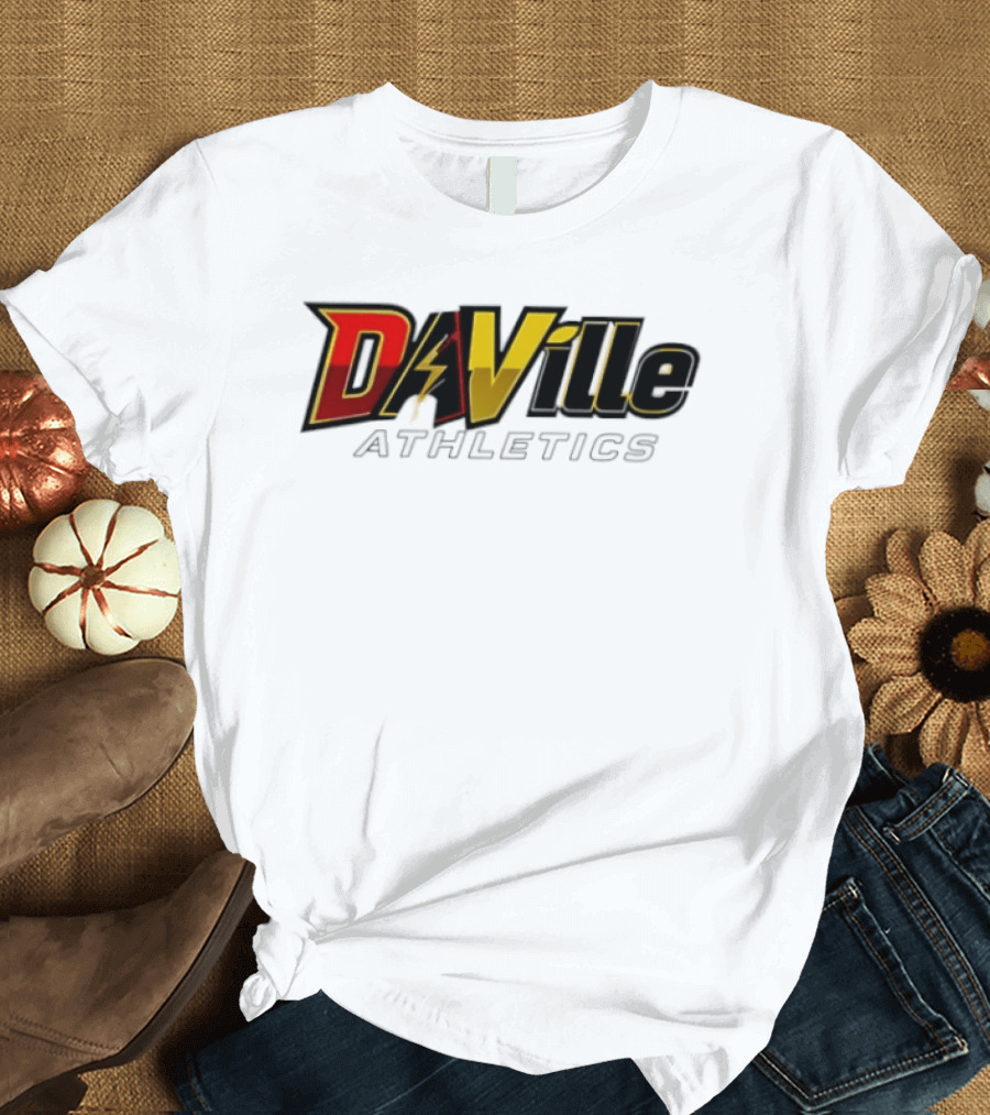 Da Ville Athletics Red And Gold Lightning Bolt T-Shirt