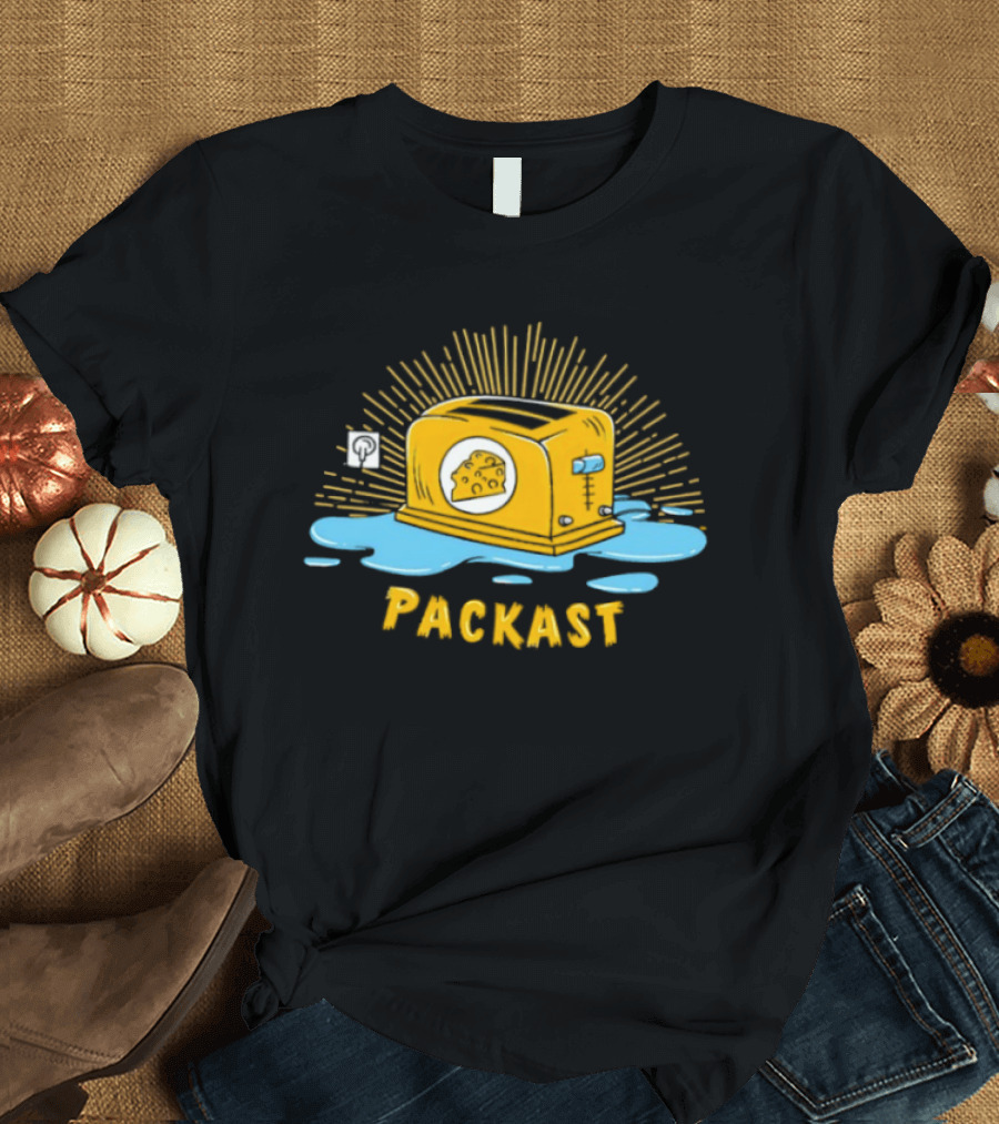 Green Bay Packers Packast Toaster Yellow Icon With Cheesehead T-Shirt