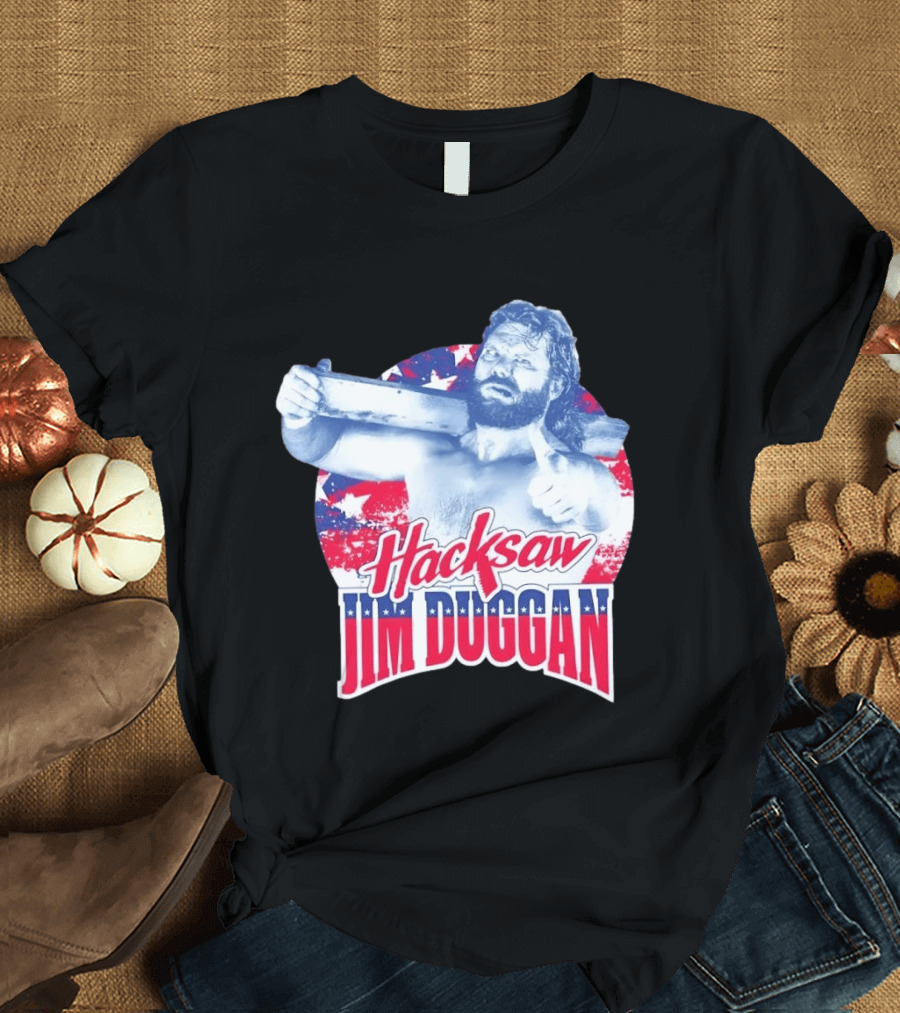 Hacksaw Jim Duggan American Flag Stars And Stripes T-Shirt