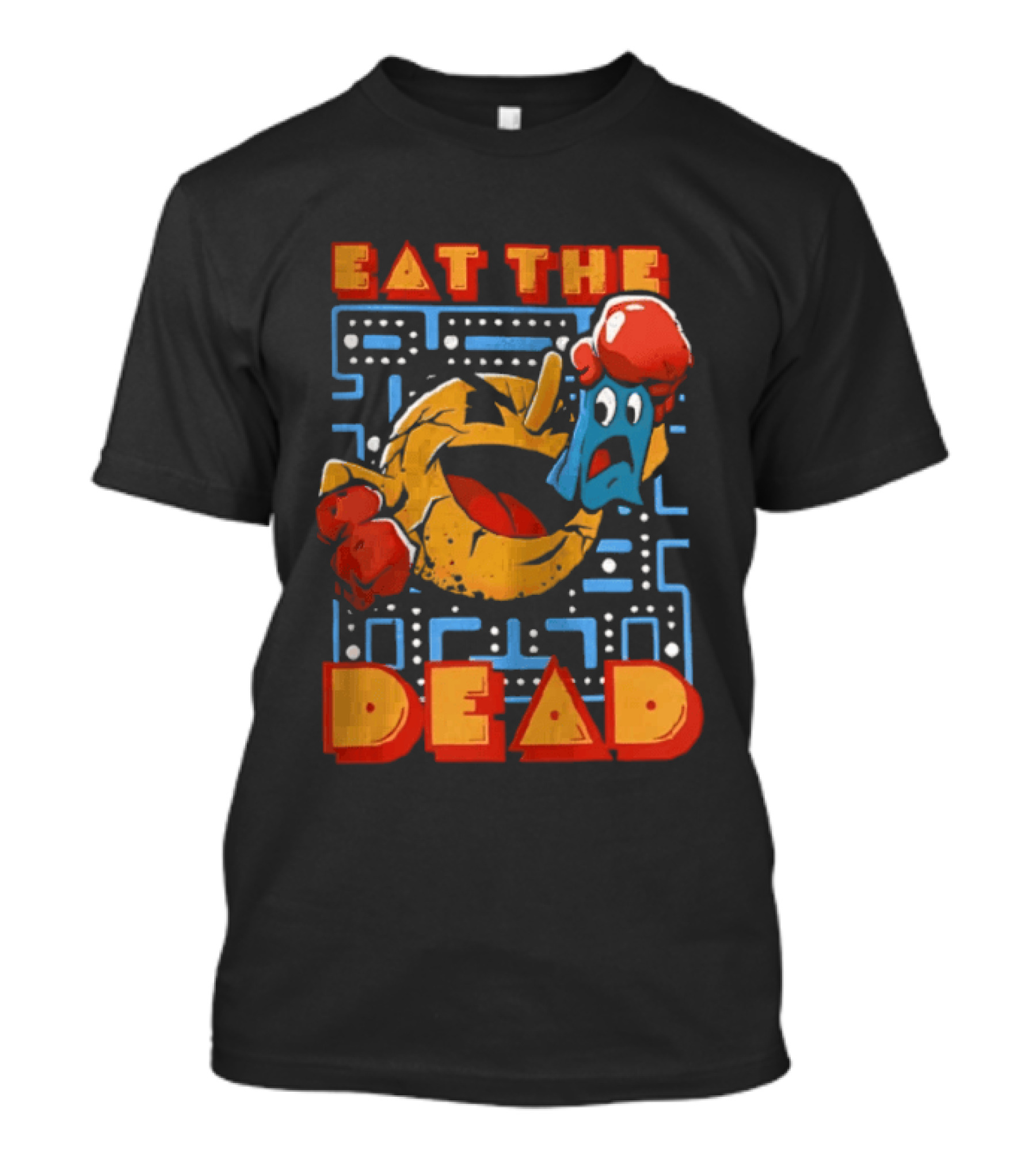 Eat The Dead Pac Man Ghost Maze Retro Gaming T-Shirt