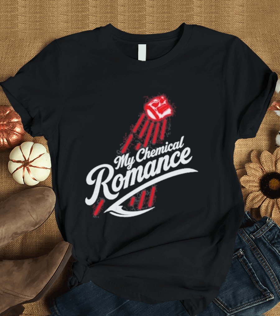 My Chemical Romance 10 23 2026 Los Angeles CA Swoosh Logo Style Red And White T-Shirt