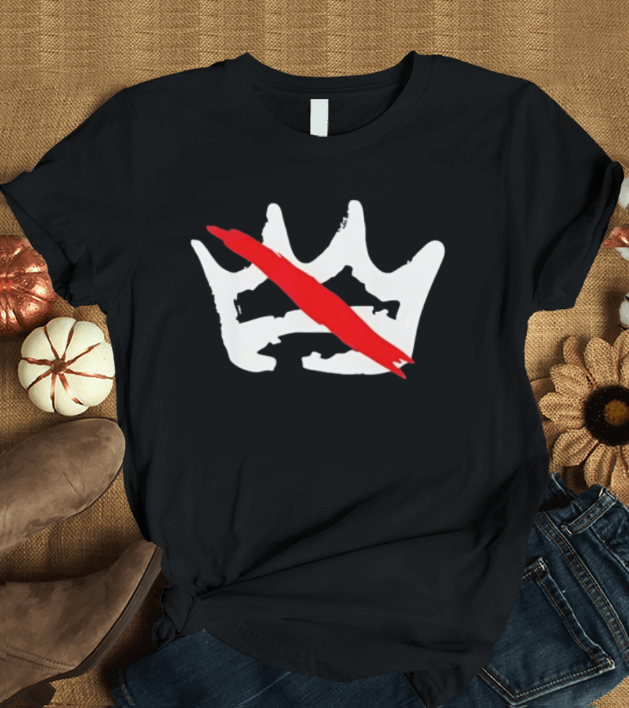 No Kings Day Crown With Red Strike Patriotic T-Shirt