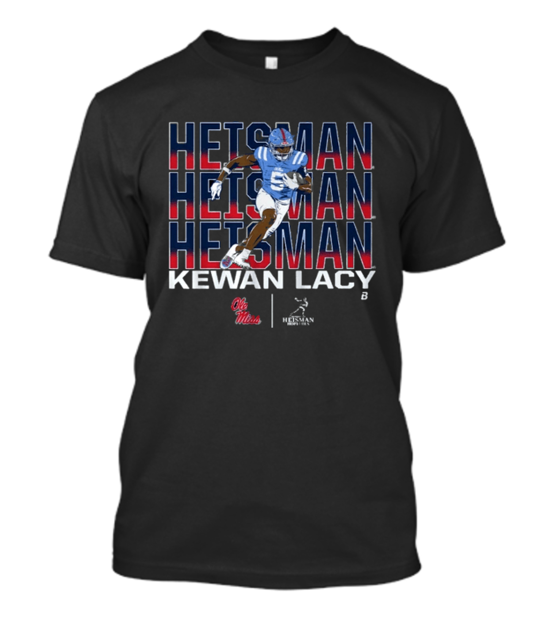 Ole Miss Heisman Kewan Lacy Football Illusion T-Shirt