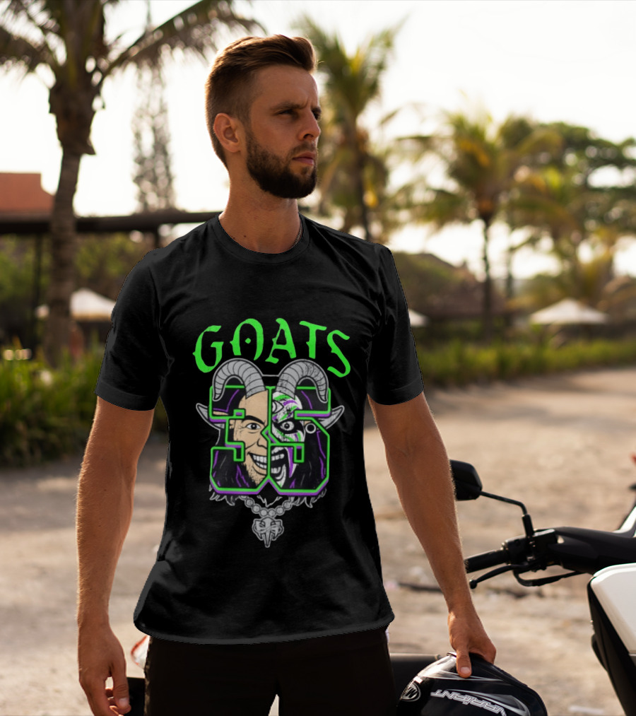 The Hardys Goats 35th Anniversary Dual Faces Horns Neon Green T-Shirt