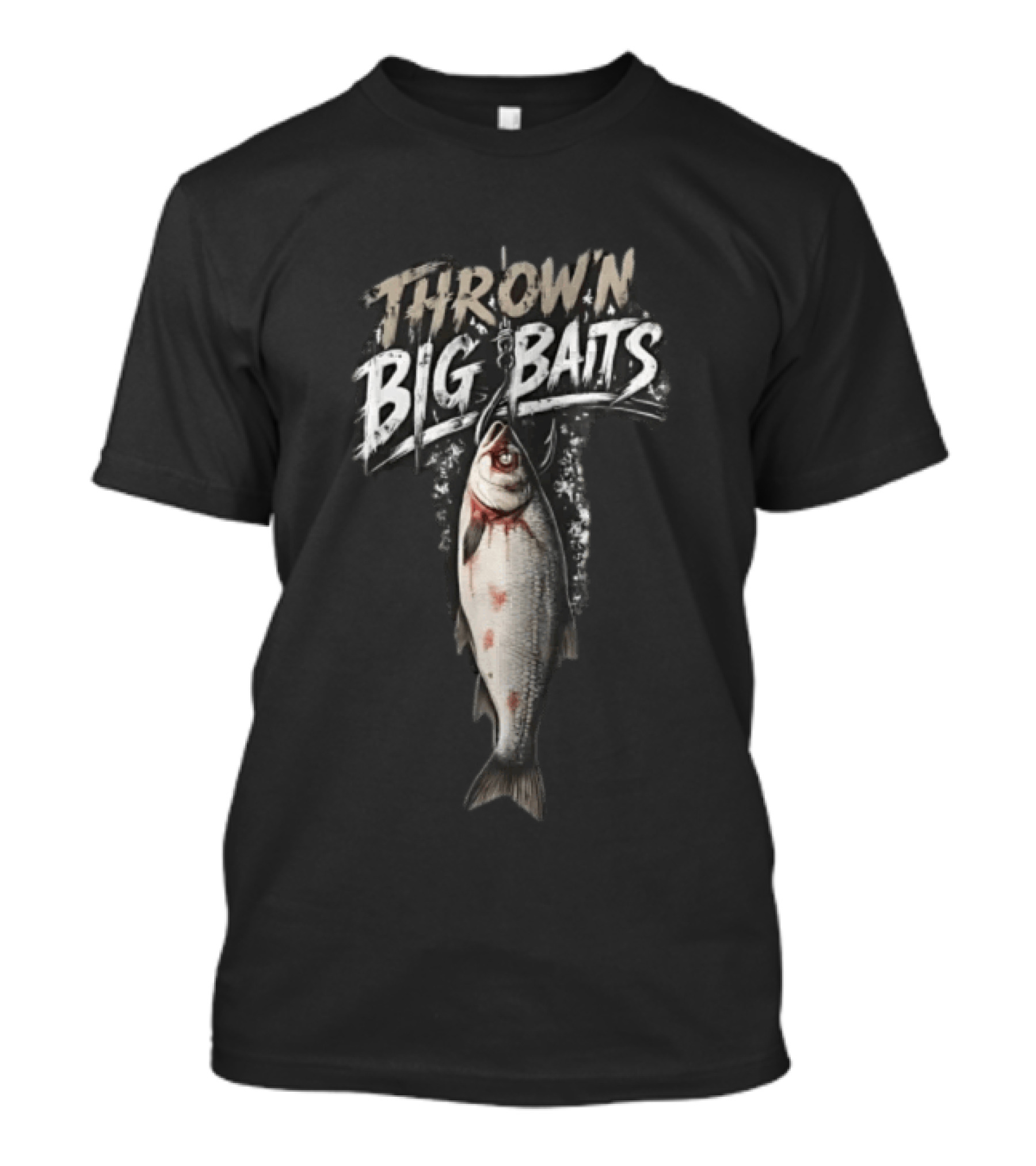 THROW'N BIG BAITS Fishing Hook And Fish T-Shirt