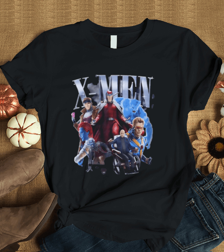 X Men Superheroes Group In Action Poses Magneto Professor X Cyclops Beast Mystique T-Shirt