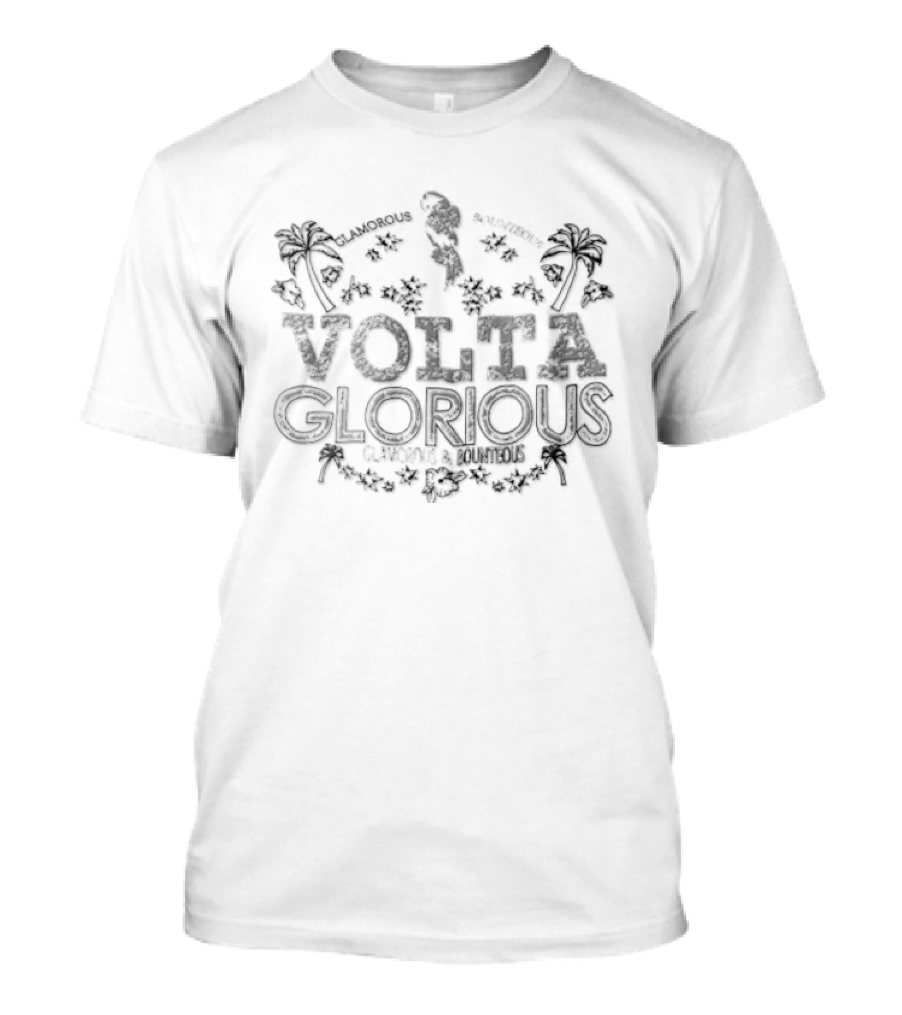 Volta Glorious Glamorous Bountious Palm Trees Glitter T-Shirt