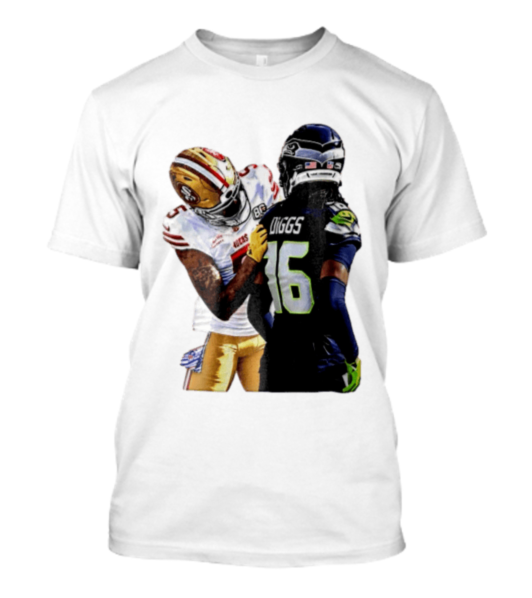 49ers Vs Seahawks NFL Showdown Player Diggs Number 16 Sports Moment T-Shirt
