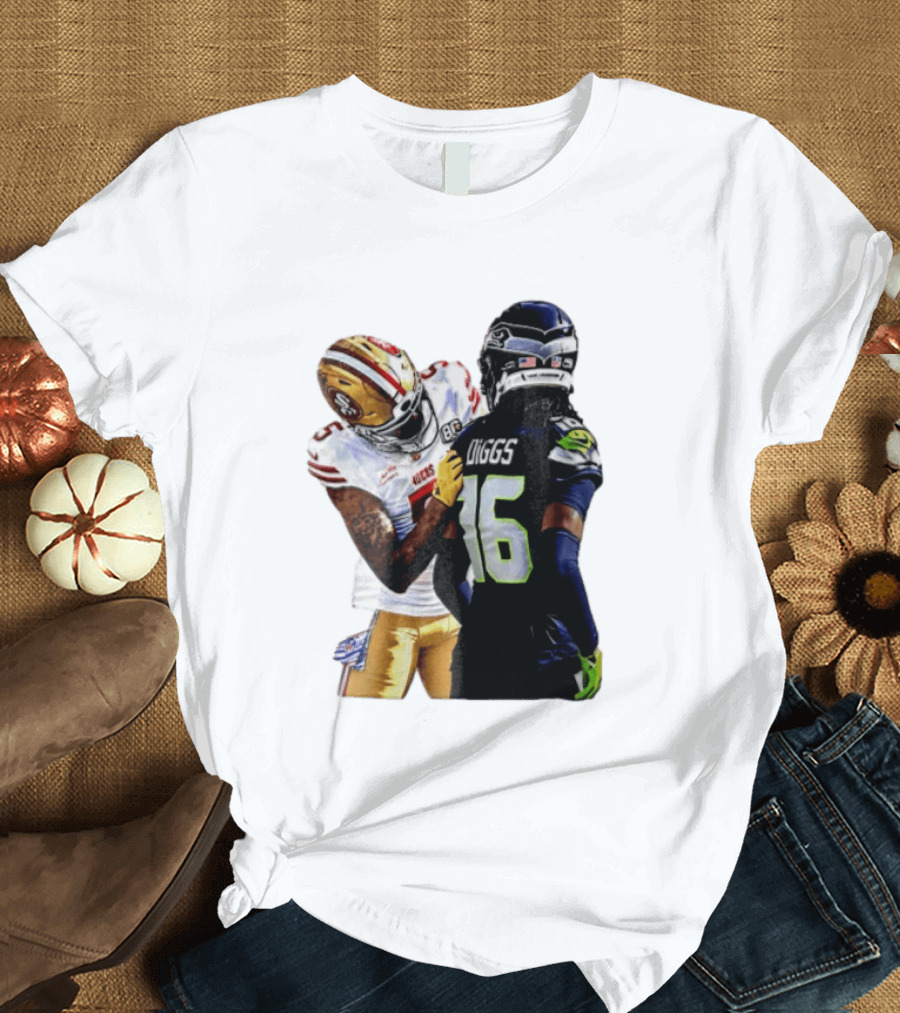 49ers Vs Seahawks NFL Showdown Player Diggs Number 16 Sports Moment T-Shirt
