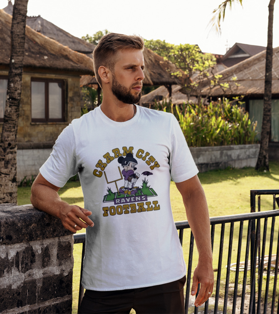 Charm City Ravens Football Mickey Mouse Collaboration T-Shirt