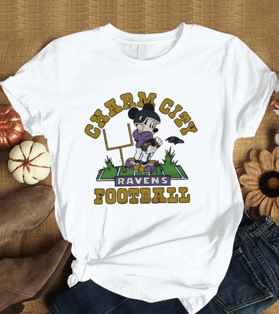 Charm City Ravens Football Mickey Mouse Collaboration T-Shirt