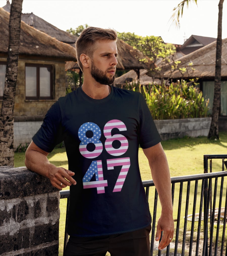 8647 Resist 86 47 American Flag USA 4th Of July T-Shirt