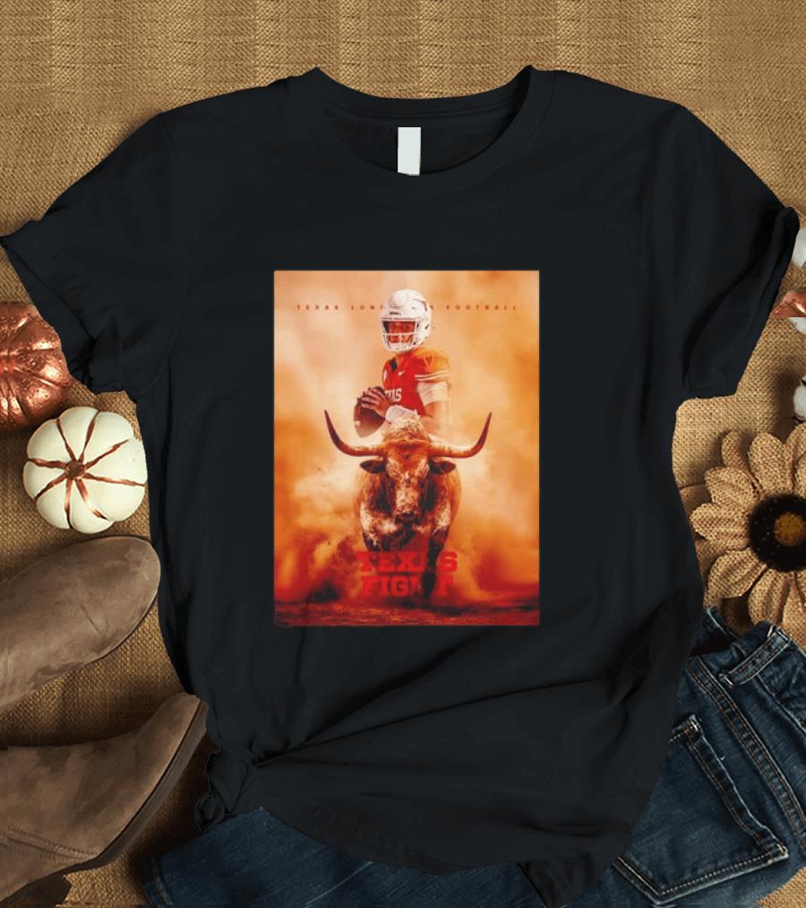 Texas Longhorns Football Texas Fight Arch Manning Bull T-Shirt