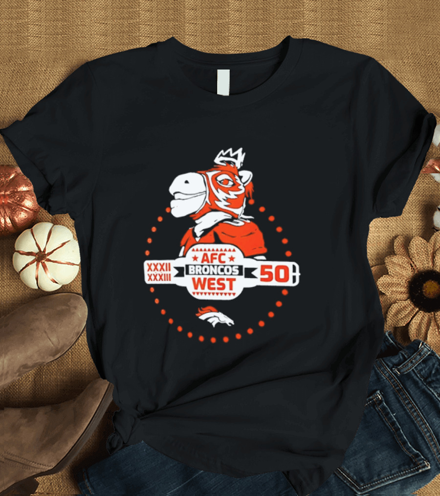 Broncos AFC West 50 Years XXXII XXXIII Celebration T-Shirt