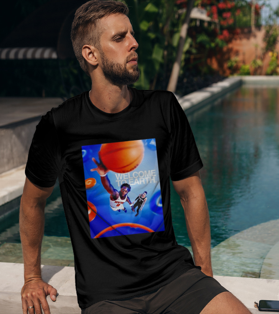 OG Anunoby New York Knicks Welcome To Earth Basketball Moment T-Shirt