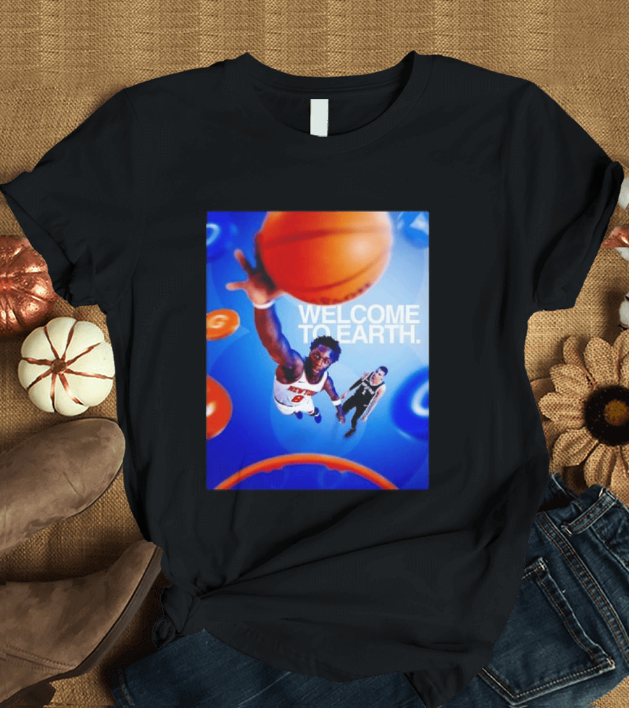 OG Anunoby New York Knicks Welcome To Earth Basketball Moment T-Shirt