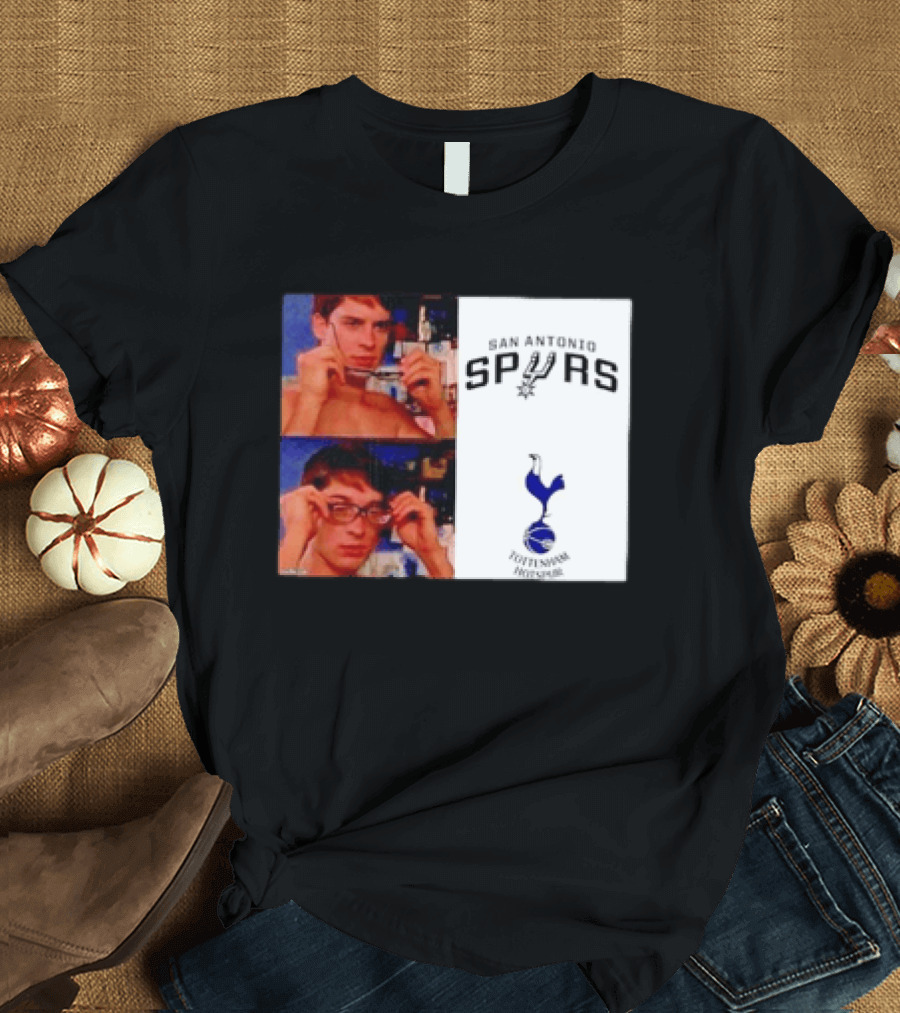 Peter Parker Reading Glasses Meme San Antonio Spurs Tottenham Hotspur T-Shirt